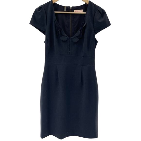 Rebecca Taylor Dresses & Skirts - Rebecca Taylor Wool Blend Ruffle Front Tie Back Flattering Mini Dress Size 10